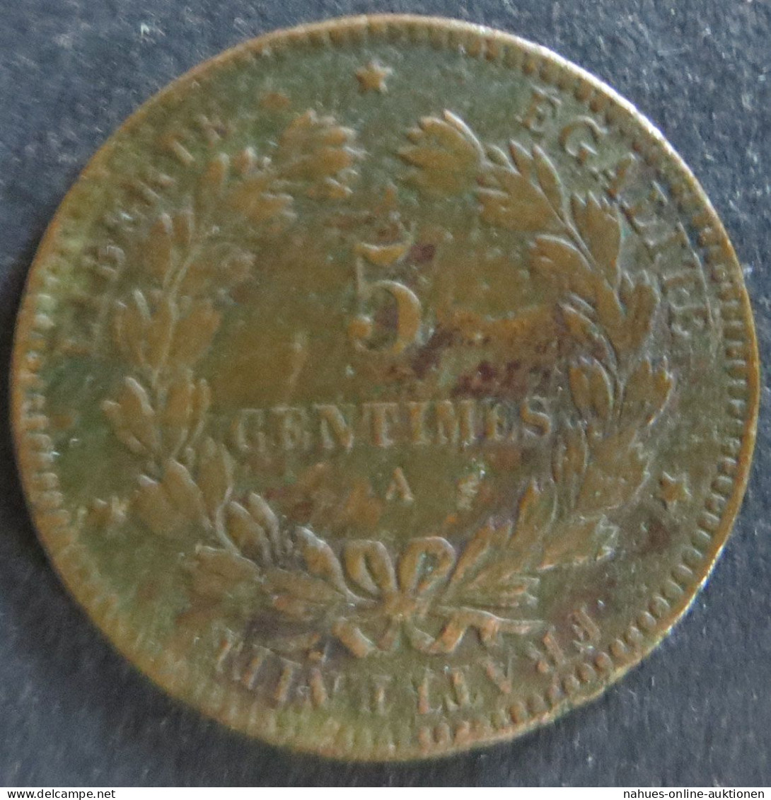 Münze Frankreich 1871 - 5 Centimes Dritte Republik Kupfer S - Autres & Non Classés