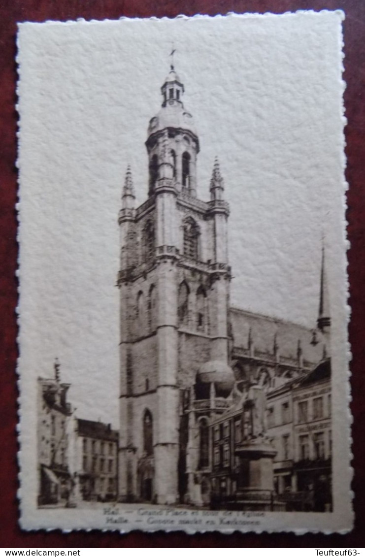 Cpsm Halle : Groote Markt En Kerktoren - Halle