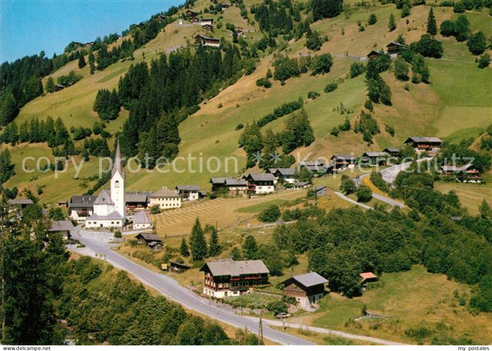 72987810 Hopfgarten Defereggen Ortsansicht Mit Kirche Mit Weilern Rajach Und Hof - Other & Unclassified