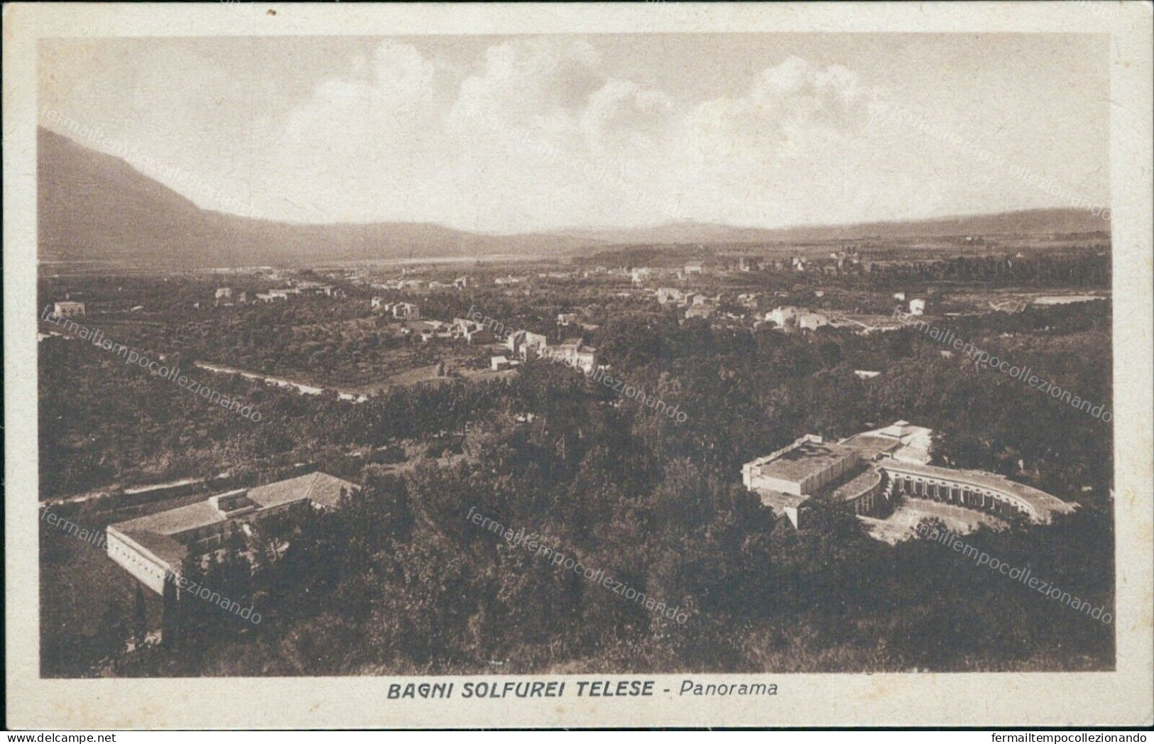 Cs325 Cartolina Bagni Solfurei Telese Panorama Provincia Di Benevento Campania - Benevento