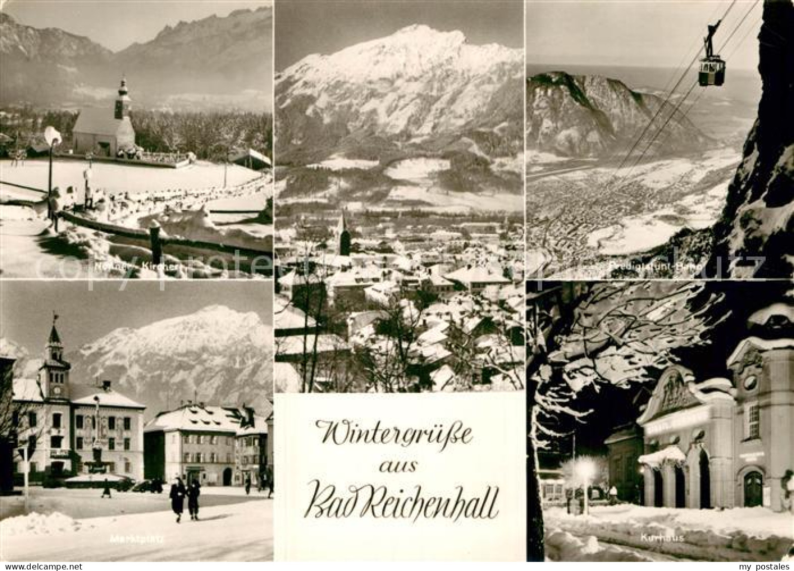 72987418 Bad Reichenhall Nonner Kircherl Marktplatz Panorama Predigtstuhl Bahn K - Bad Reichenhall