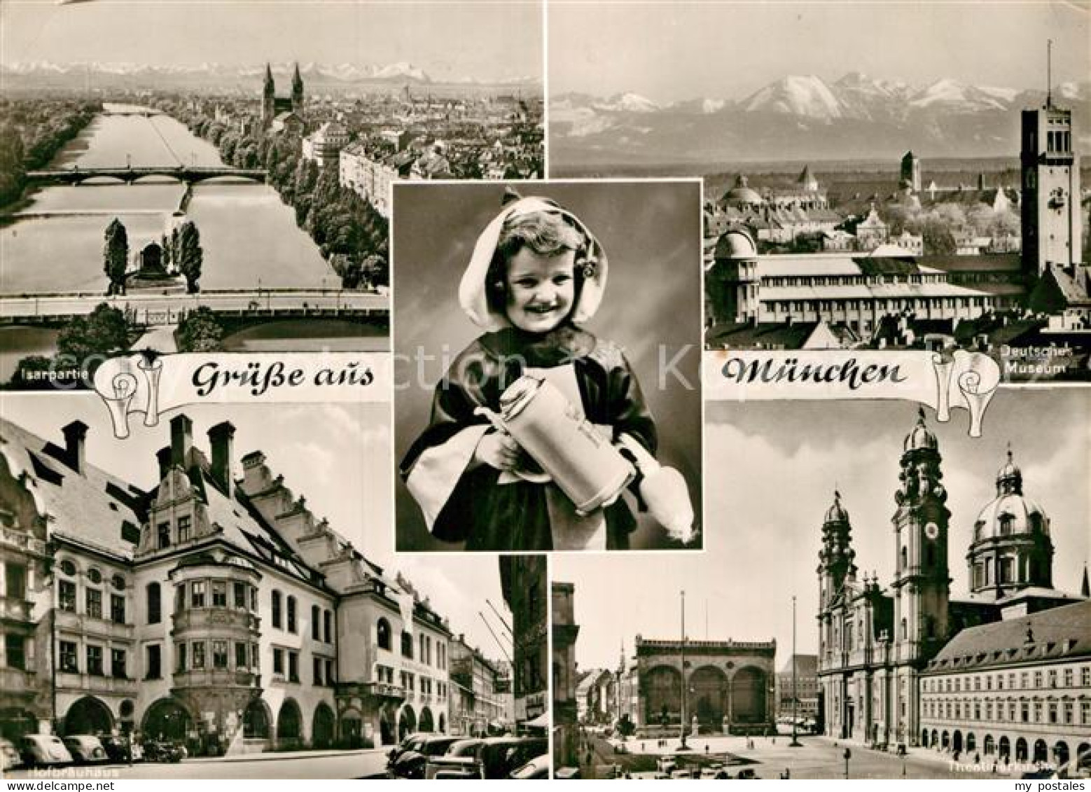 72987412 Muenchen Isarpartie Deutsches Museum Hofbraeuhaus Theatinerkirche Muenc - München