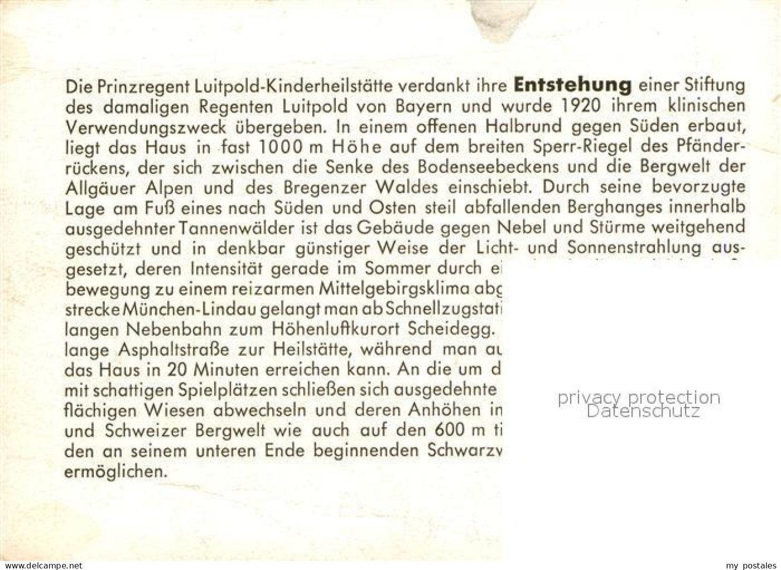 72987356 Scheidegg Allgaeu Prinzregent Luitpold Kinder Heilstaette Scheidegg All - Other & Unclassified