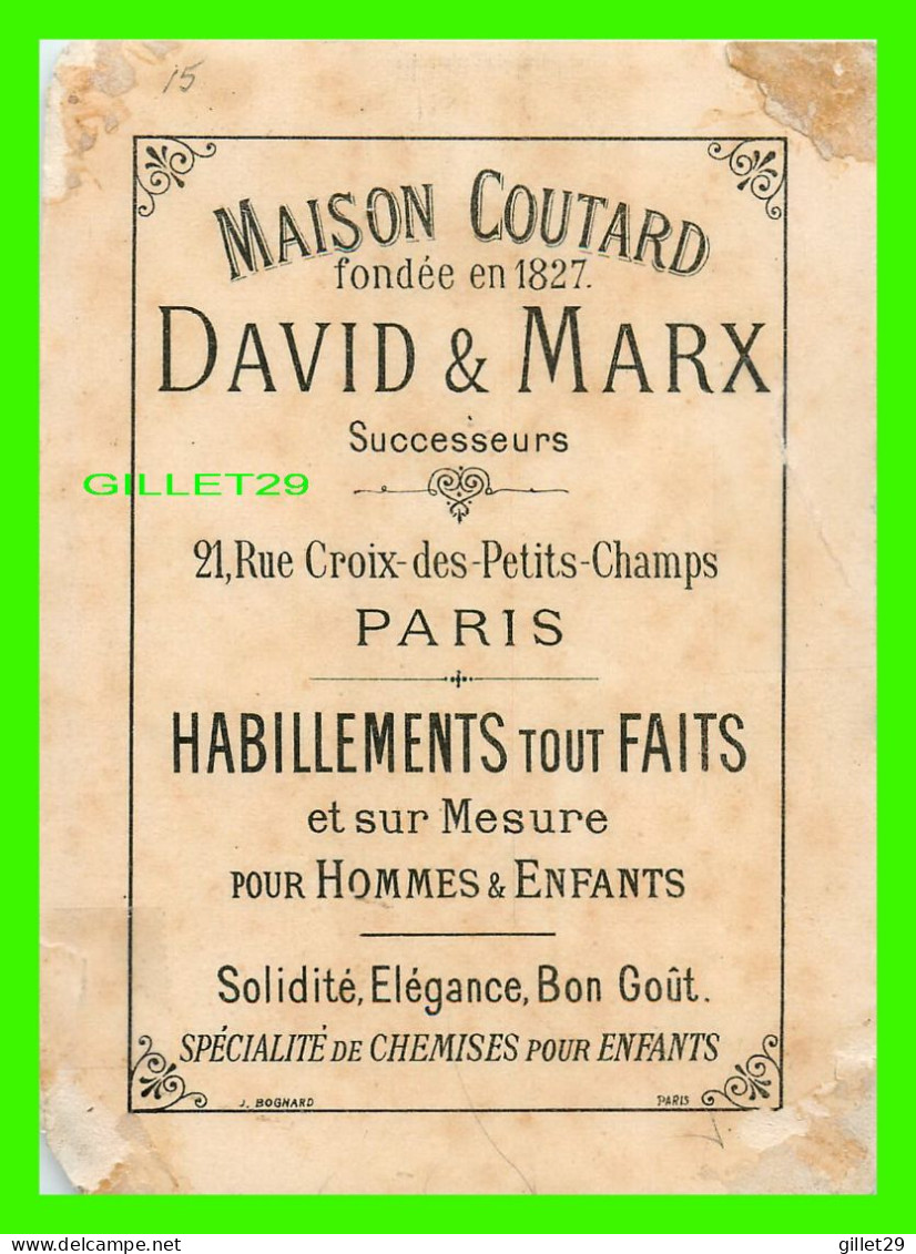 ENFANT - PUBLICITÉ, MAISON COUTARD, PARIS - FONDÉE EN 1827 DAVID & MARX - J. BOGNARD - - Portraits