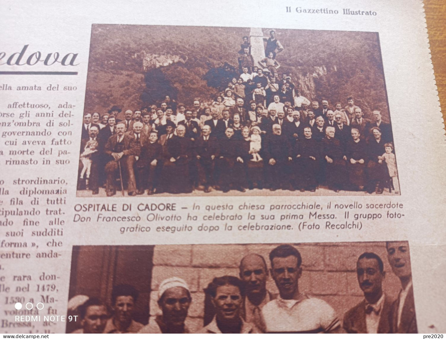 IL GAZZETTINO ILLUSTRATO 1936 SANTA CROCE DEL LAGO ENEGO SEDICO MAROSTICA OSPITALE DI CADORE STIENTA LEGNARO SAONARA - Autres & Non Classés