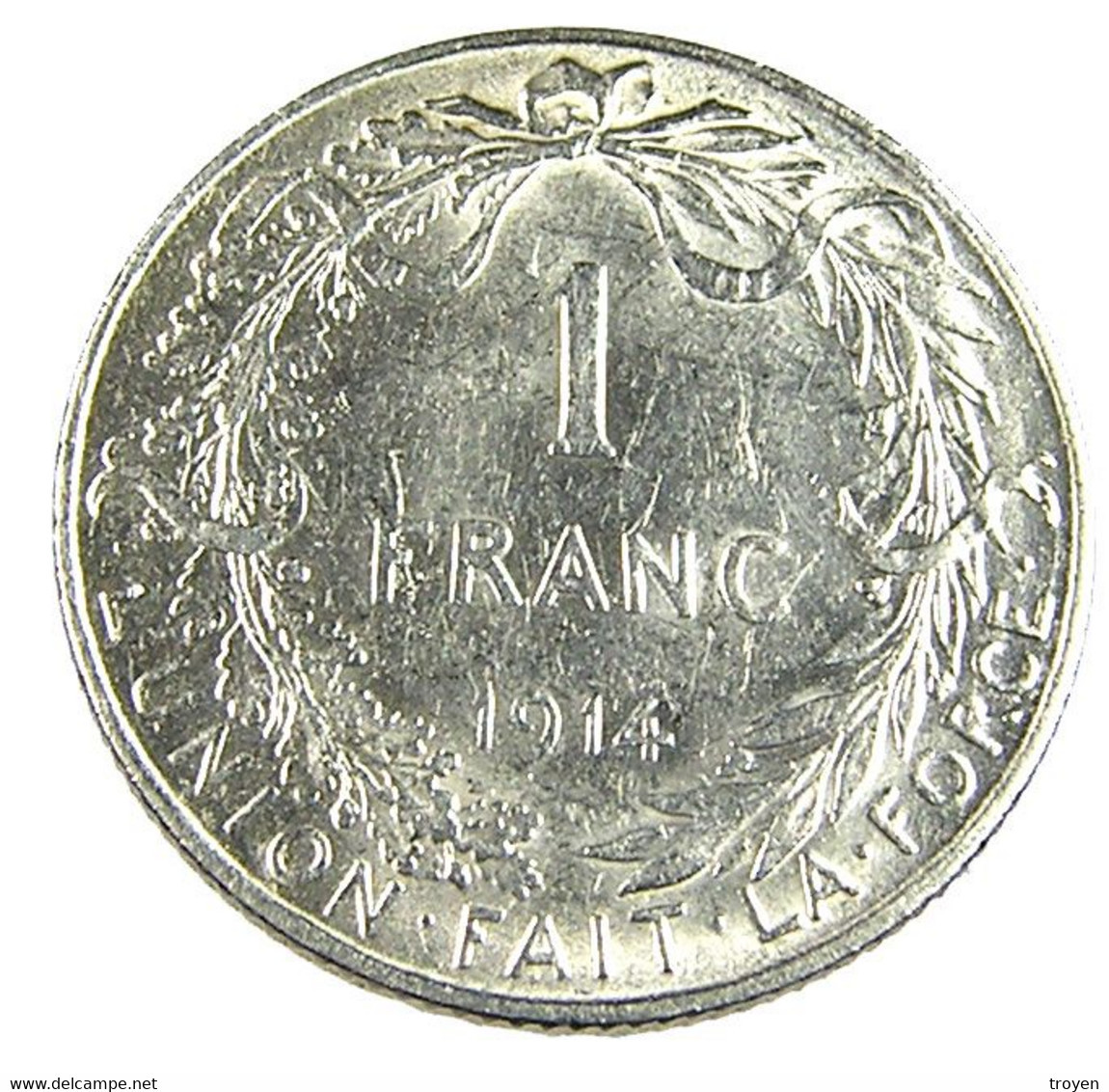 1 Franc  - Belgique - 1914 - TTB -  Argent - - 1 Franco