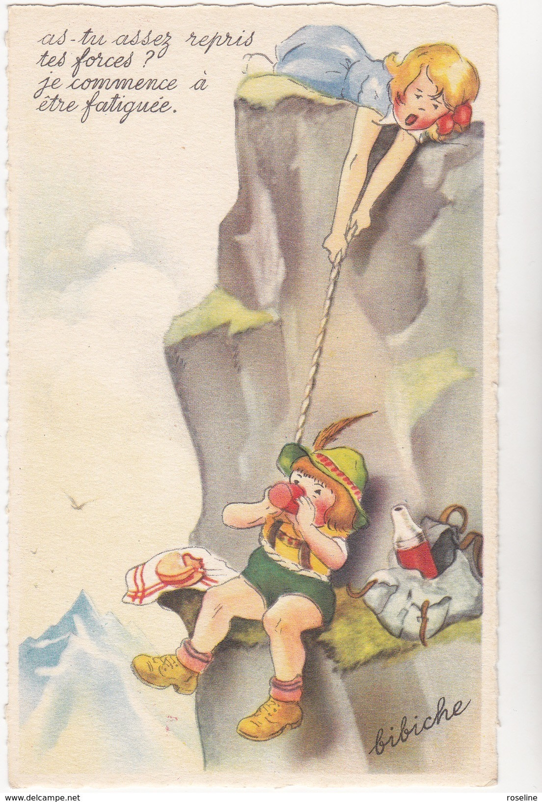 Blanchard Illustrateur De Bibiche  Ed  MD  N°575  - Enfant Montagne Alpinisme Pique Nique - CPSM  9X14 état Luxe Neuve - Autres & Non Classés