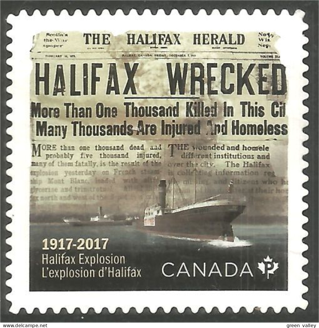 Canada Explosion Port Halifax Bateau Boat Ship Schiff Mint No Gum (233) - Ships