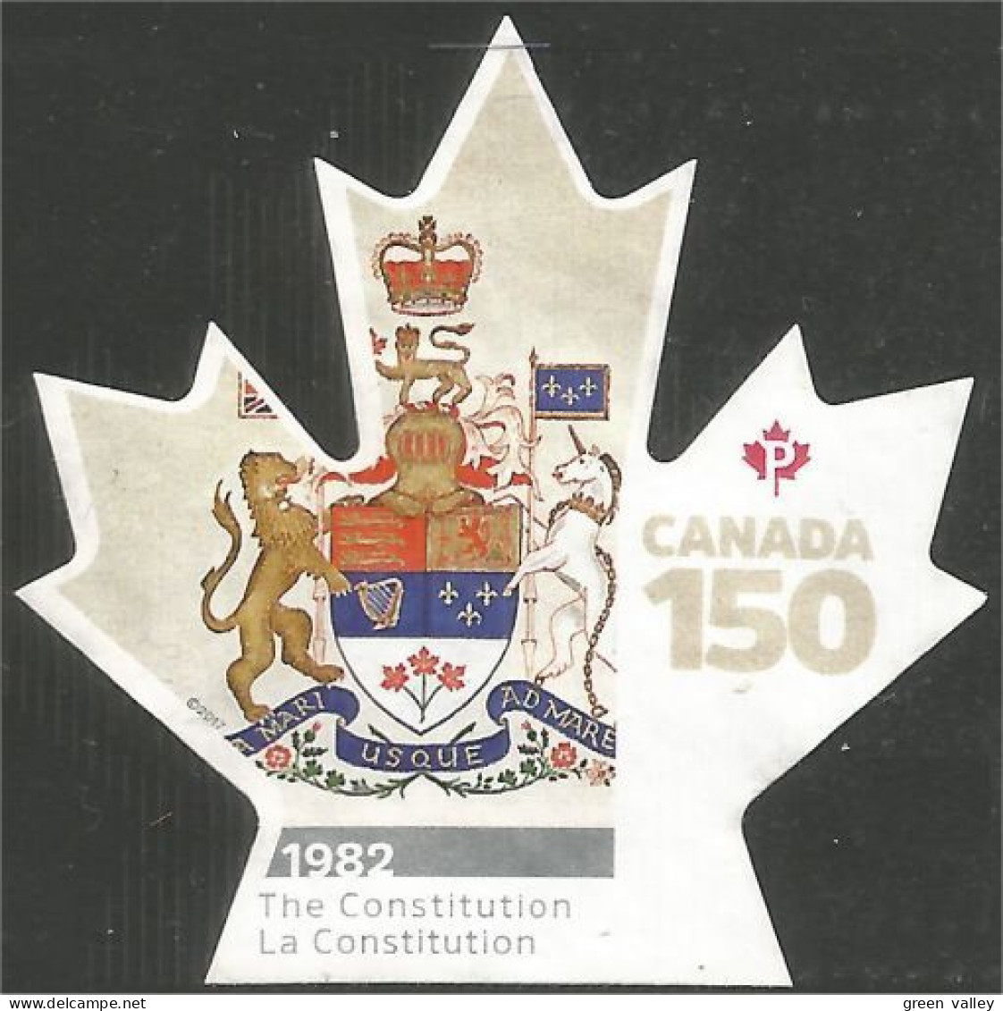 Canada 150 Feuille Erable Maple Leaf Constitution Mint No Gum (151) - Used Stamps