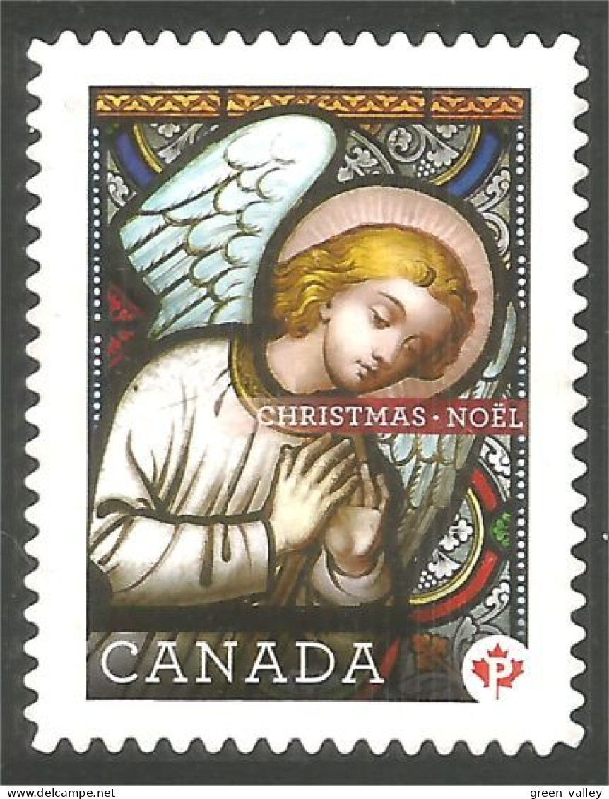 Canada Ange Angel Christmas Noel Vitrail Glass Window Mint No Gum (129) - Glas & Brandglas