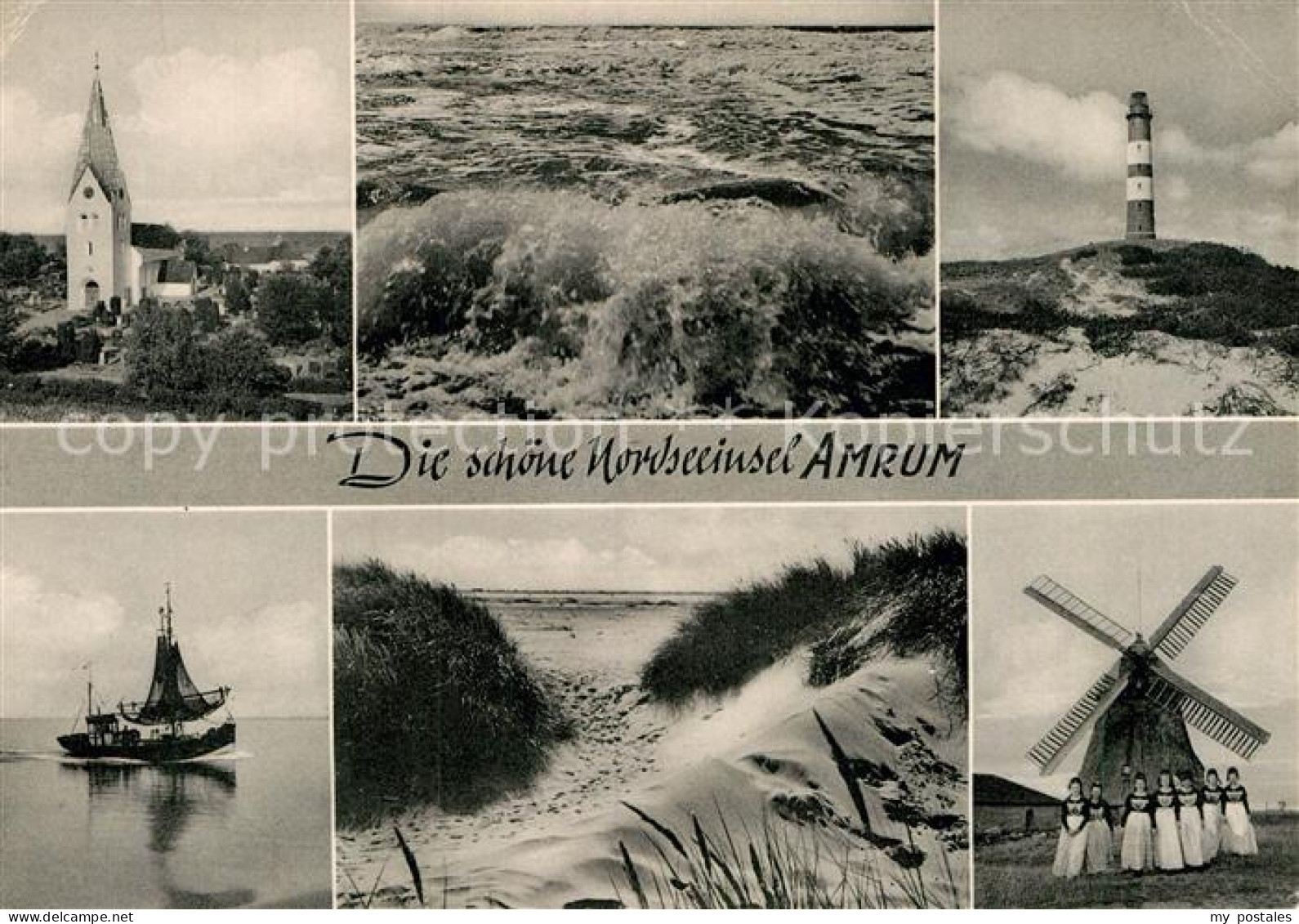 72987242 Amrum St Clemenskirche Kniepsand Leuchtturm Krabbenkutter Duenen Friesi - Andere & Zonder Classificatie