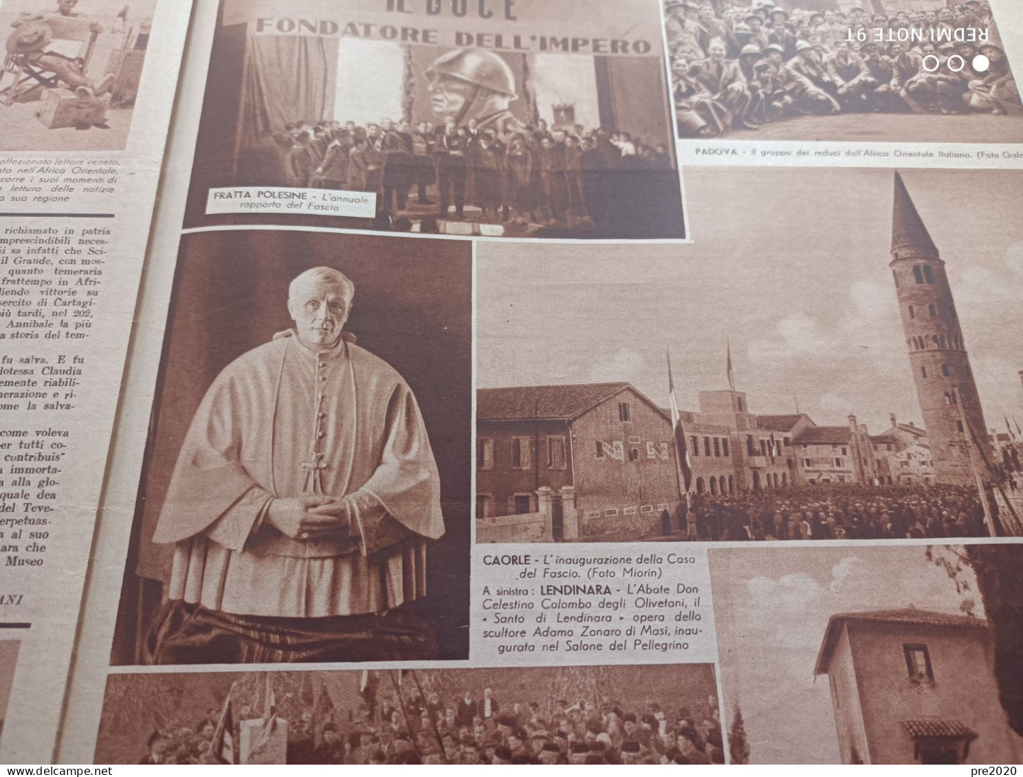 IL GAZZETTINO ILL. 1936 PALMA DI MAJORCA FRATTA POLESINE CAORLE AQUILEJA LENDINARA CONEGLIANO SAN PAOLO AL TAGLIAMENTO - Sonstige & Ohne Zuordnung