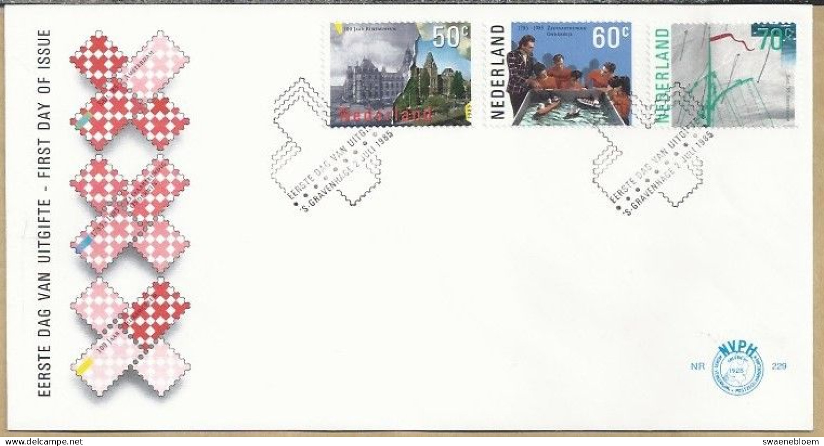 NL.- FDC. NVPH Nr. 229. EERSTE DAG VAN UITGIFTE. FIRST DAY OF ISSUE. 02-07-1985. 100 JAAR RIJKSMUSEUM. ZEEVARTKUNDIG OND - FDC