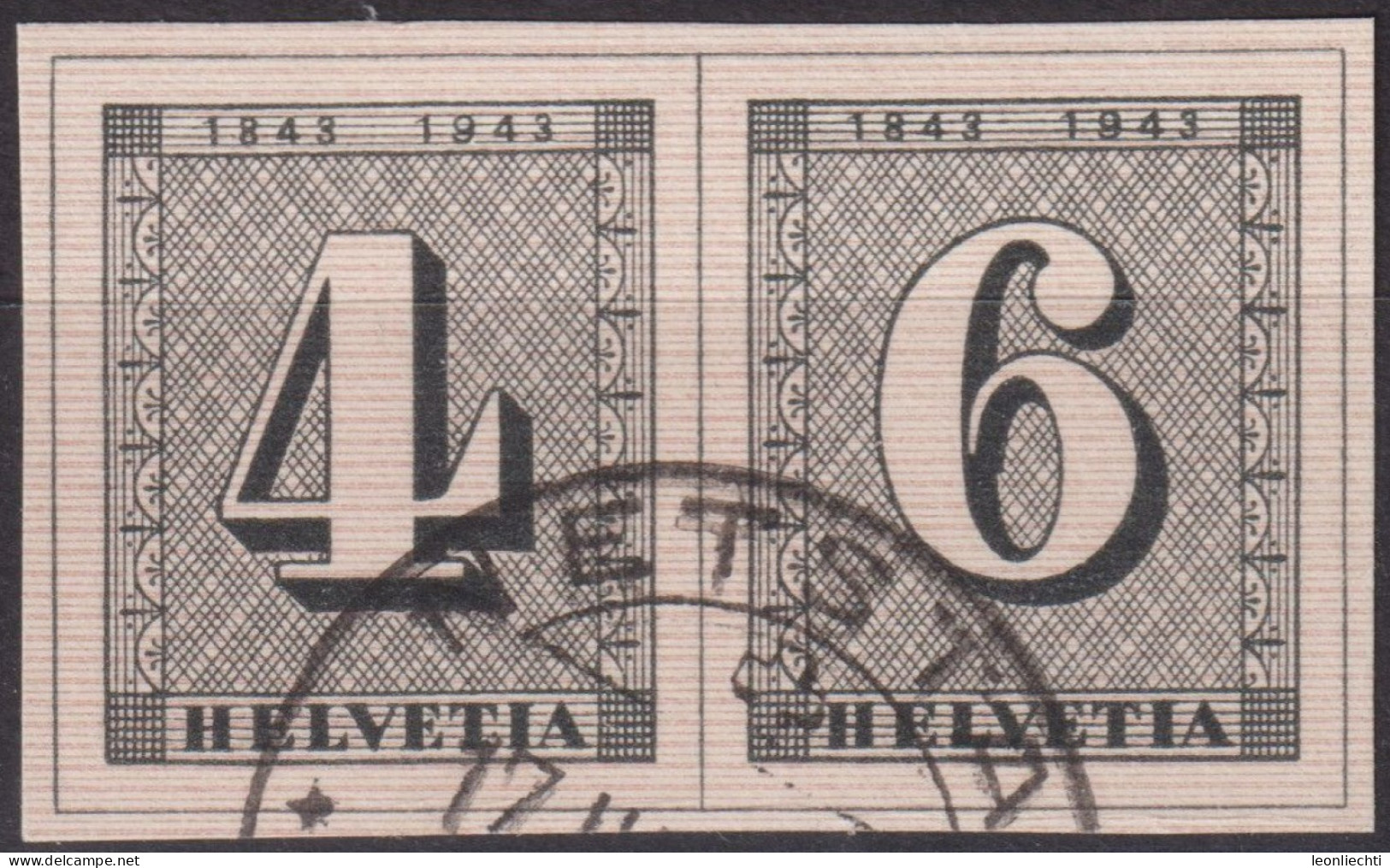 1943 100 Jahre Schweizer Postmarken Zum: W12+W13, Mi: 417+418,ⵙ - Used Stamps