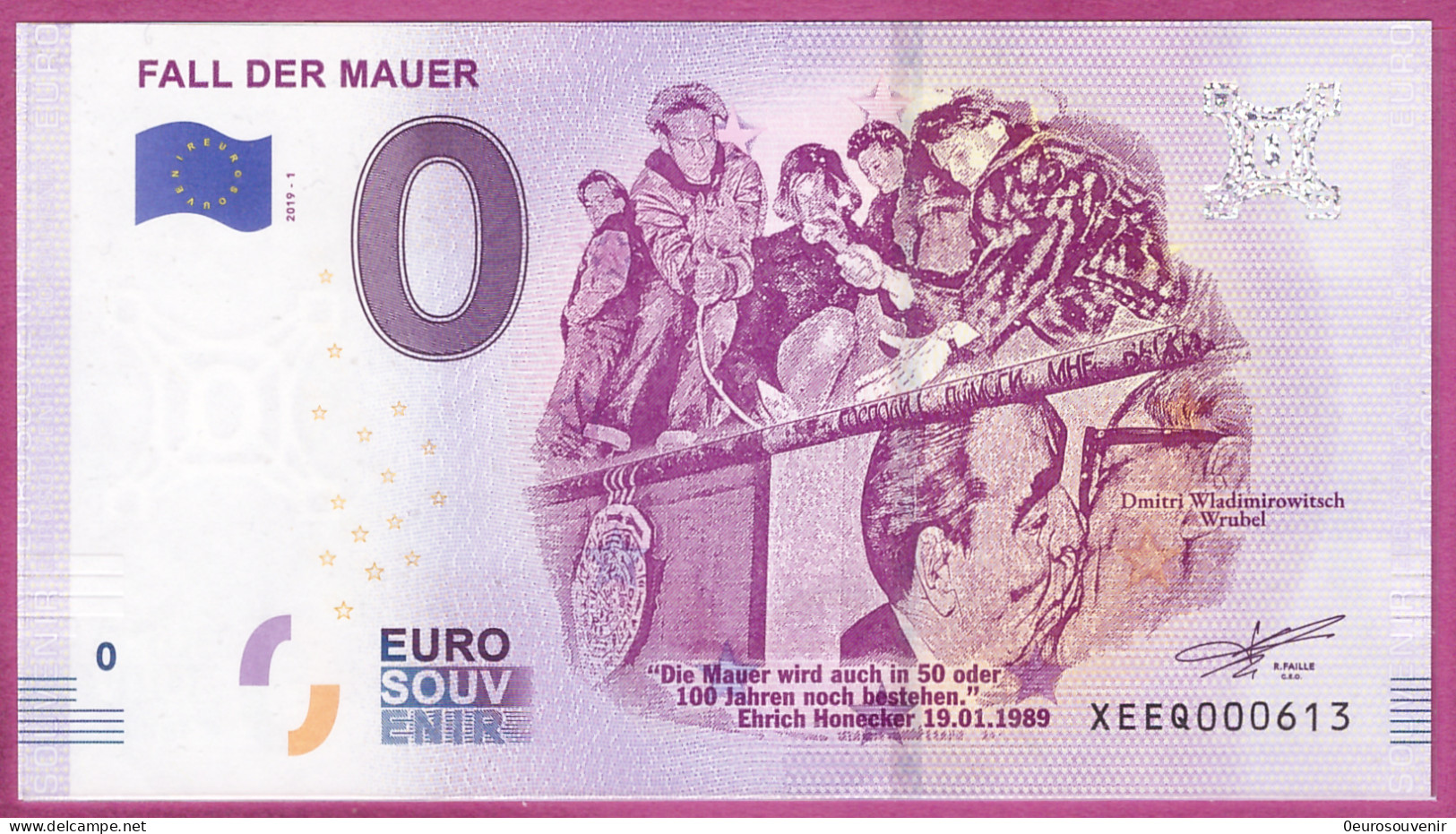 0-Euro XEEQ 2019-1 FALL DER MAUER - Private Proofs / Unofficial