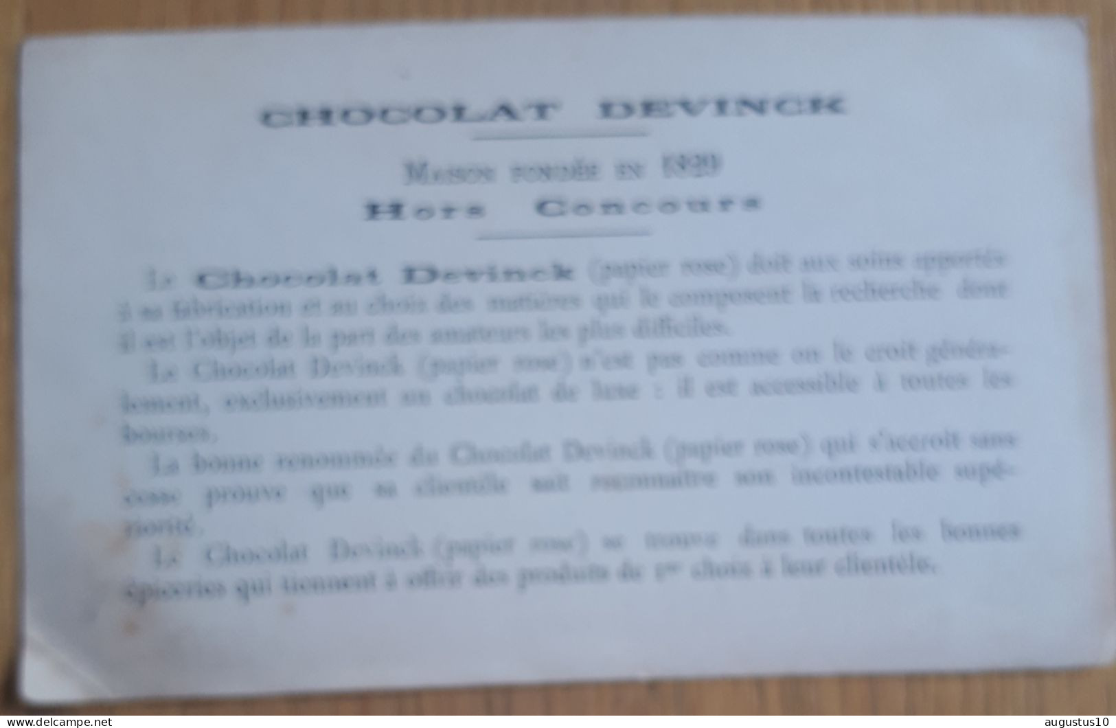 VINTAGE TRADINGCARD : LYON HÔTEL De VILLE CHOCOLAT DEVINCK +-1880 8/13,5 Cm - Andere & Zonder Classificatie