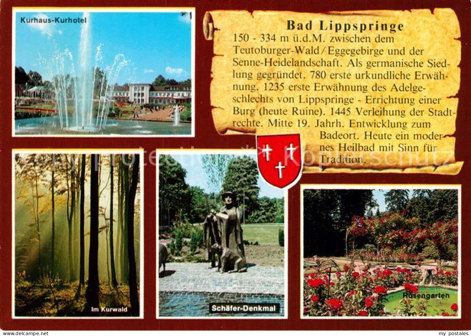 72986615 Bad Lippspringe Kurhaus Kurhotel Kurwald Schaefer-Denkmal Rosengarten B - Bad Lippspringe