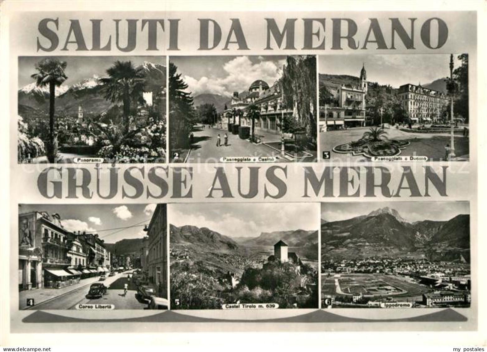 72985797 Meran Merano Panorama Promenade Kurhaus Pfarrturm Freiheitsstrasse Schl - Other & Unclassified