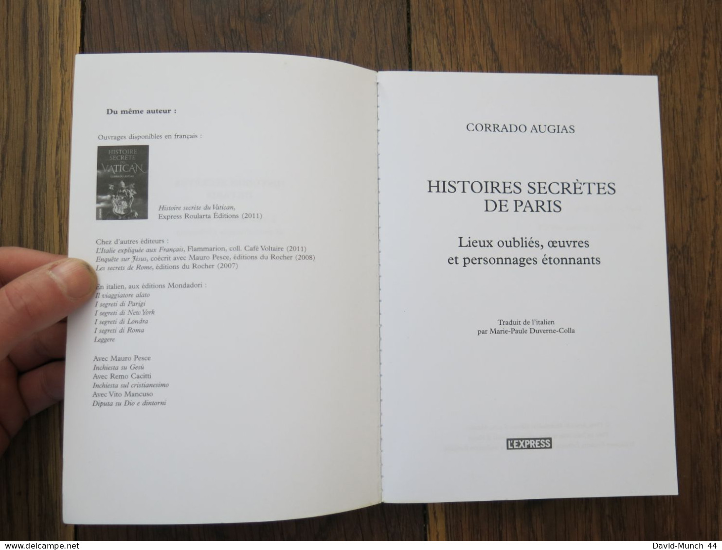 Histoires Secrètes De Paris De Corrado Augias. L'Express. 2013 - History