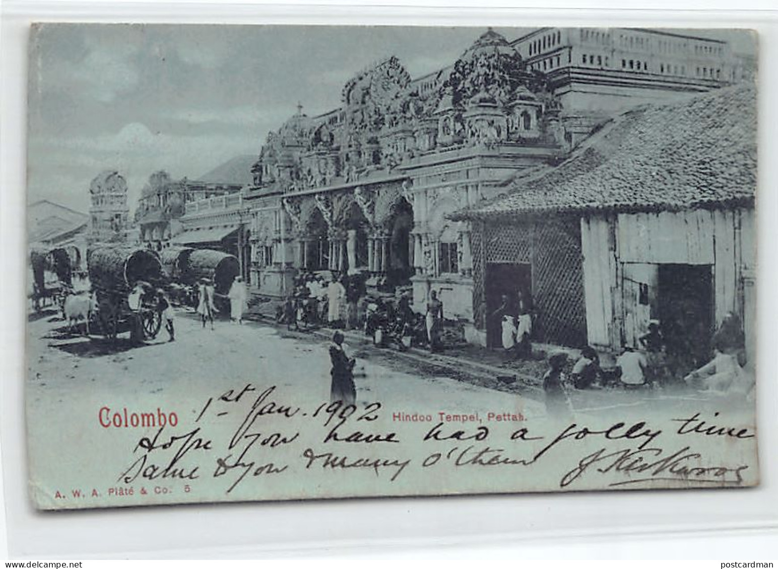 Sri Lanka - COLOMBO - Hindoo Temple, Pettah - Publ. A. W. A. Plâté & Co. 5 - Sri Lanka (Ceylon)