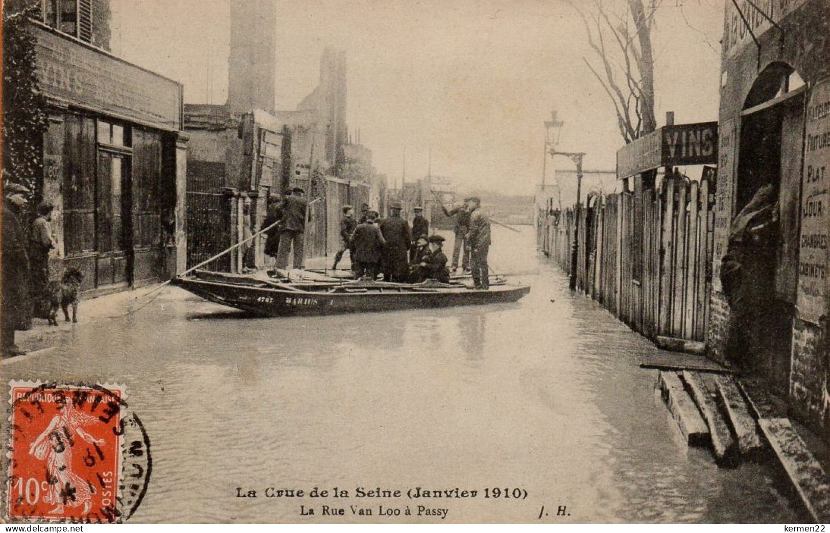 CPA 77 La Rue Van Loo à PASSY La Crue De La Seine (Janvier 1910) - Other & Unclassified