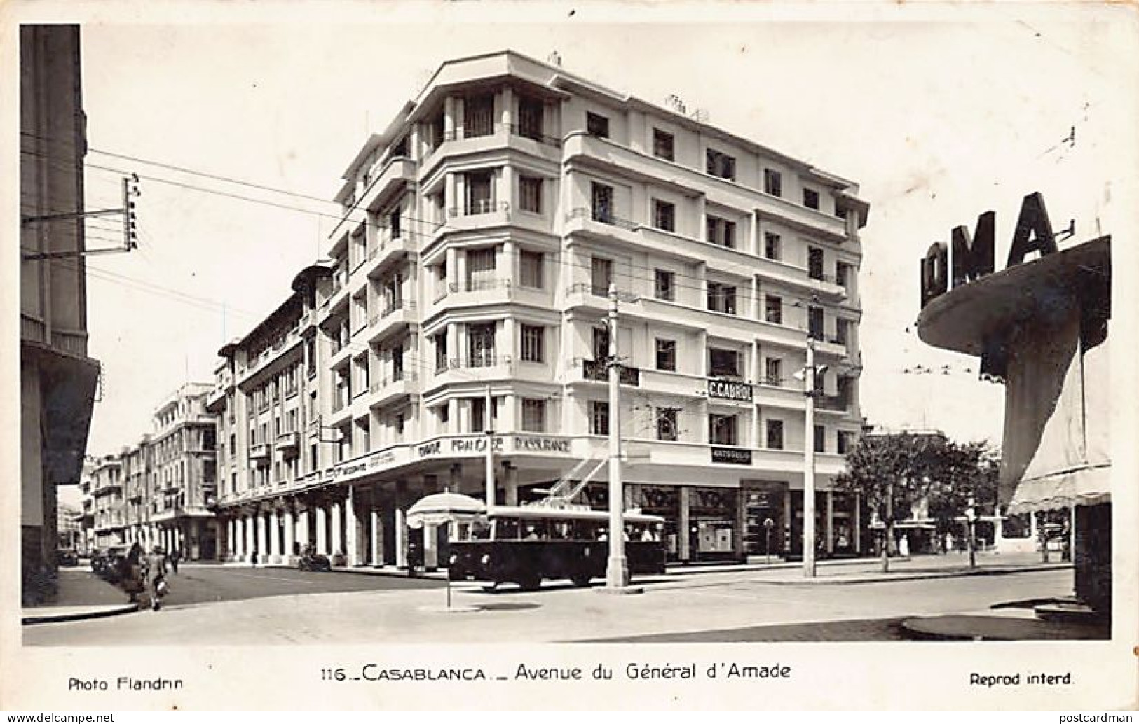 CASABLANCA - Avenue Du Général D'Amade - Trolley-Bus - Ed. Flandrin 116 - Casablanca