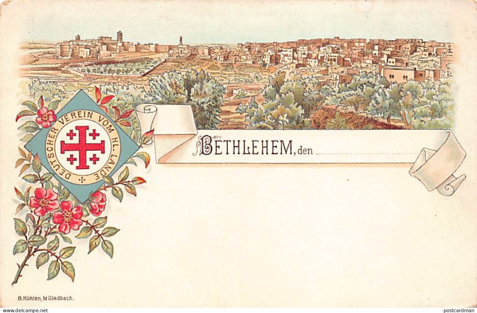 Palestine - BETHLEHEM - Litho - Deutscher Verein Vom Hl. Lande - Publ. B. Kühlen  - Palestina