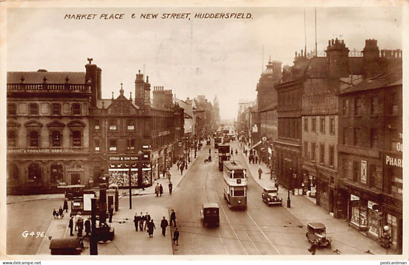 England - Yorks - HUDDERSFIELD Market Place & New Street - Autres & Non Classés