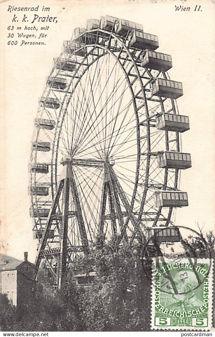 Österreich - Wien PRATER - Riesenrad - Wien II - Verlag P. Ledermann Jahr 1909 - Prater