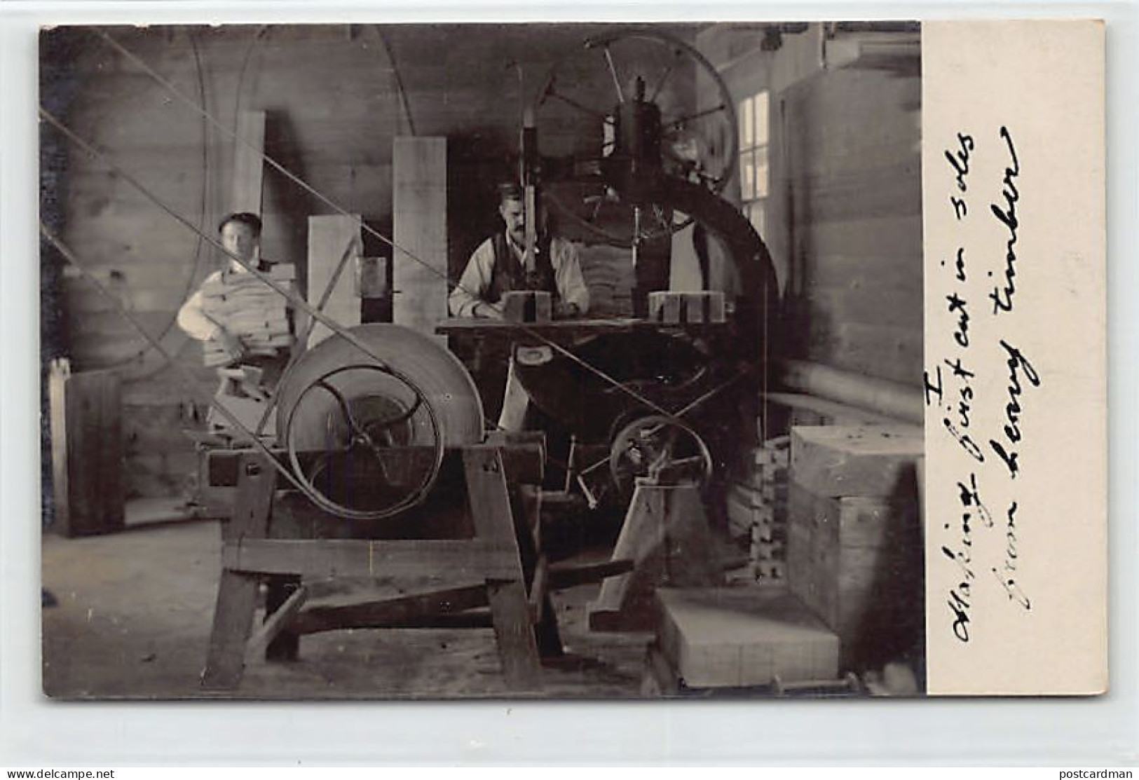 FOND DU LAC (WI) Fellrath Shoe Factory - Making First Cut In Shoes From Heavy Timber - REAL PHOTO - Andere & Zonder Classificatie