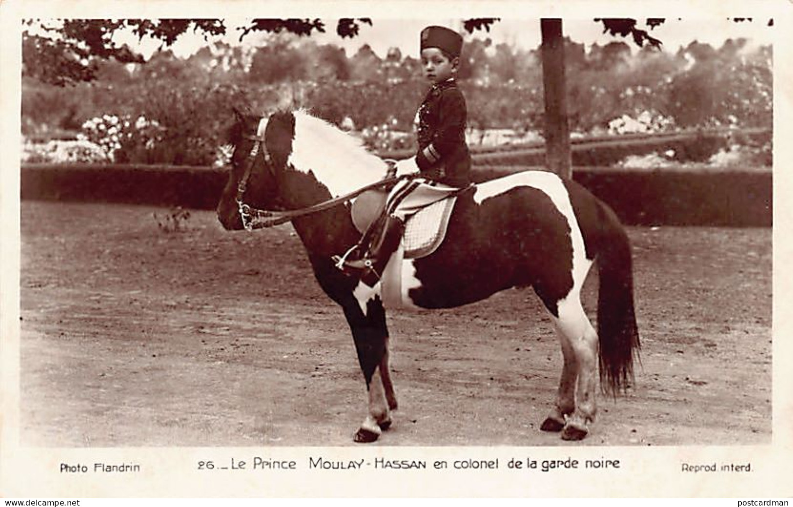 Maroc - Le Prince Moulay Hassan (S.M. Hassan II) En Colonel De La Garde Noire - Ed. Flandrin 26 - Other & Unclassified