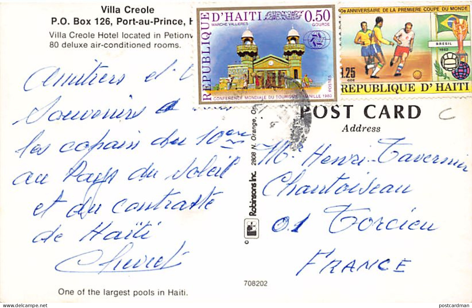 Haiti - PORT AU PRINCE - Villa Créole - Publ. Robinsons Inc.  - Haití