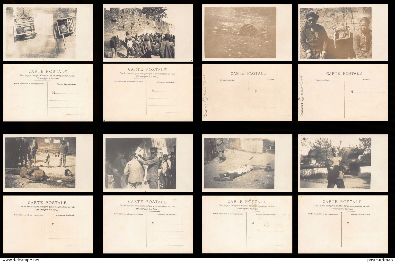 China - YUNNAN - Execution Off The Wall Of Mengzi City - Set Of 8 Real Photo Postcards - Publisher Unknown (Collection Y - China