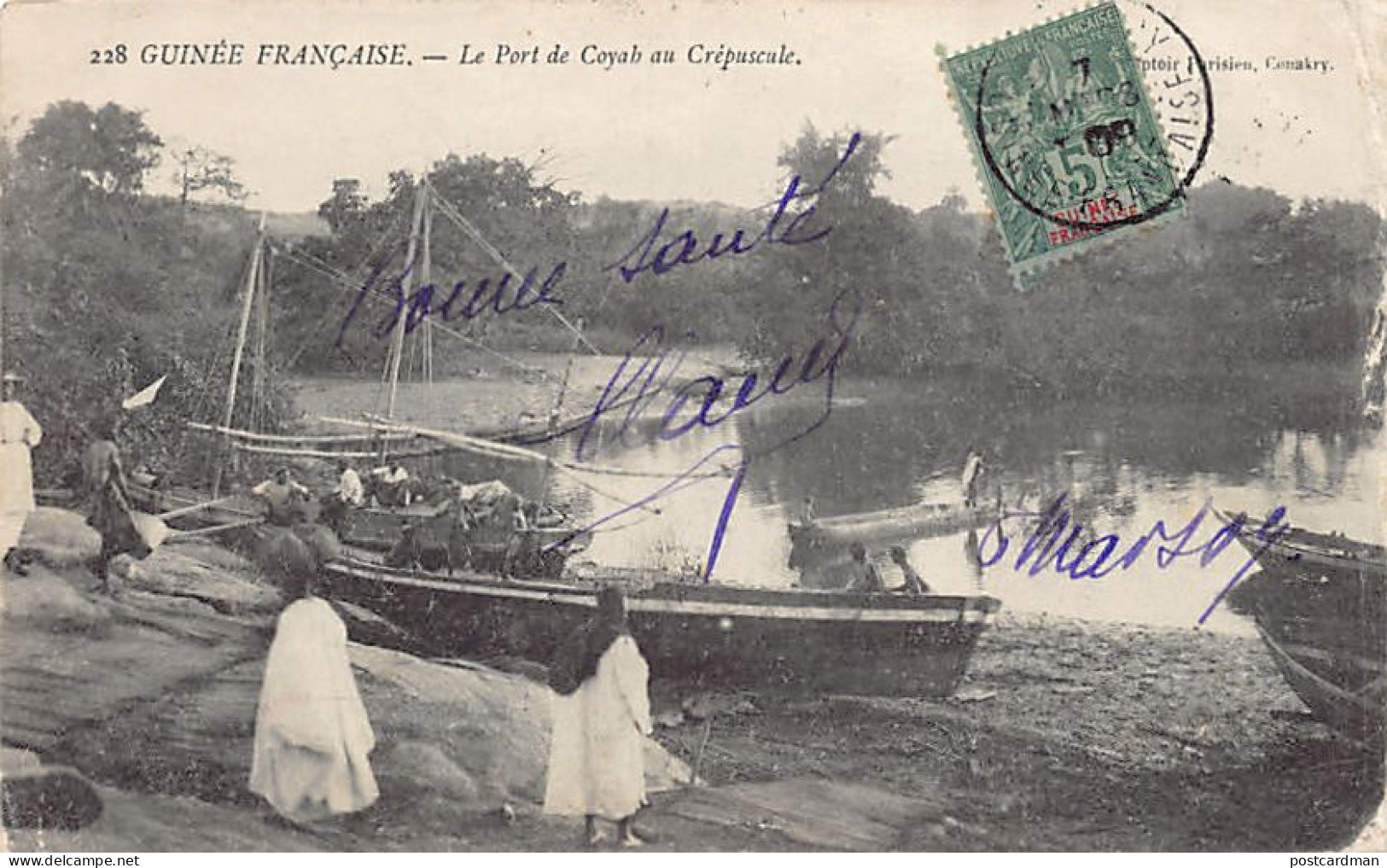 Guinée Conakry - Le Port De Coyah Au Crépuscule - Ed. Comptoir Parisien 228 - Französisch-Guinea