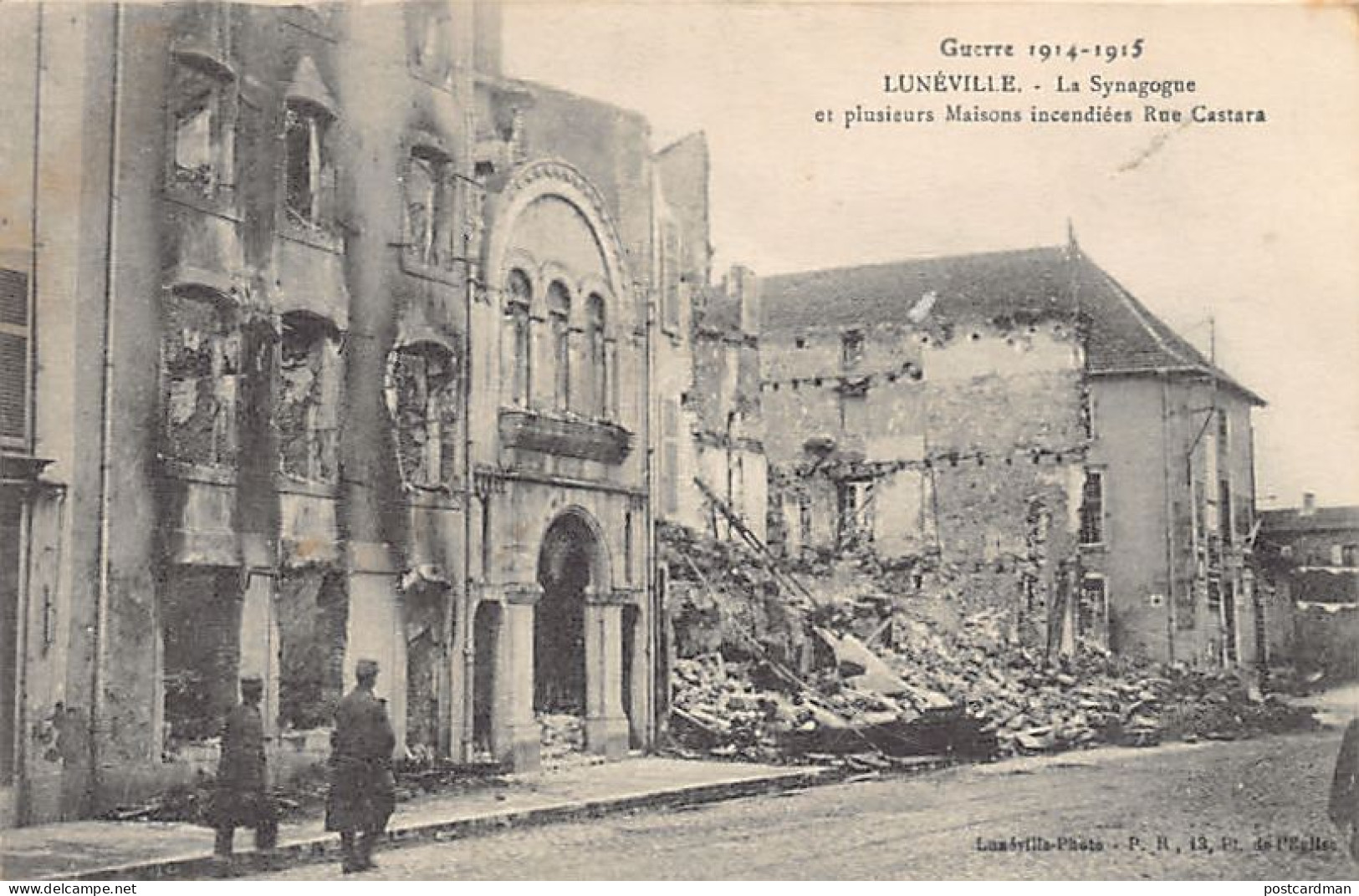 JUDAICA - France - LUNÉVILLE - The Synagogue Of Castara Street Destroyed During World War One - Publ. Lunéville-Photo  - Judaísmo