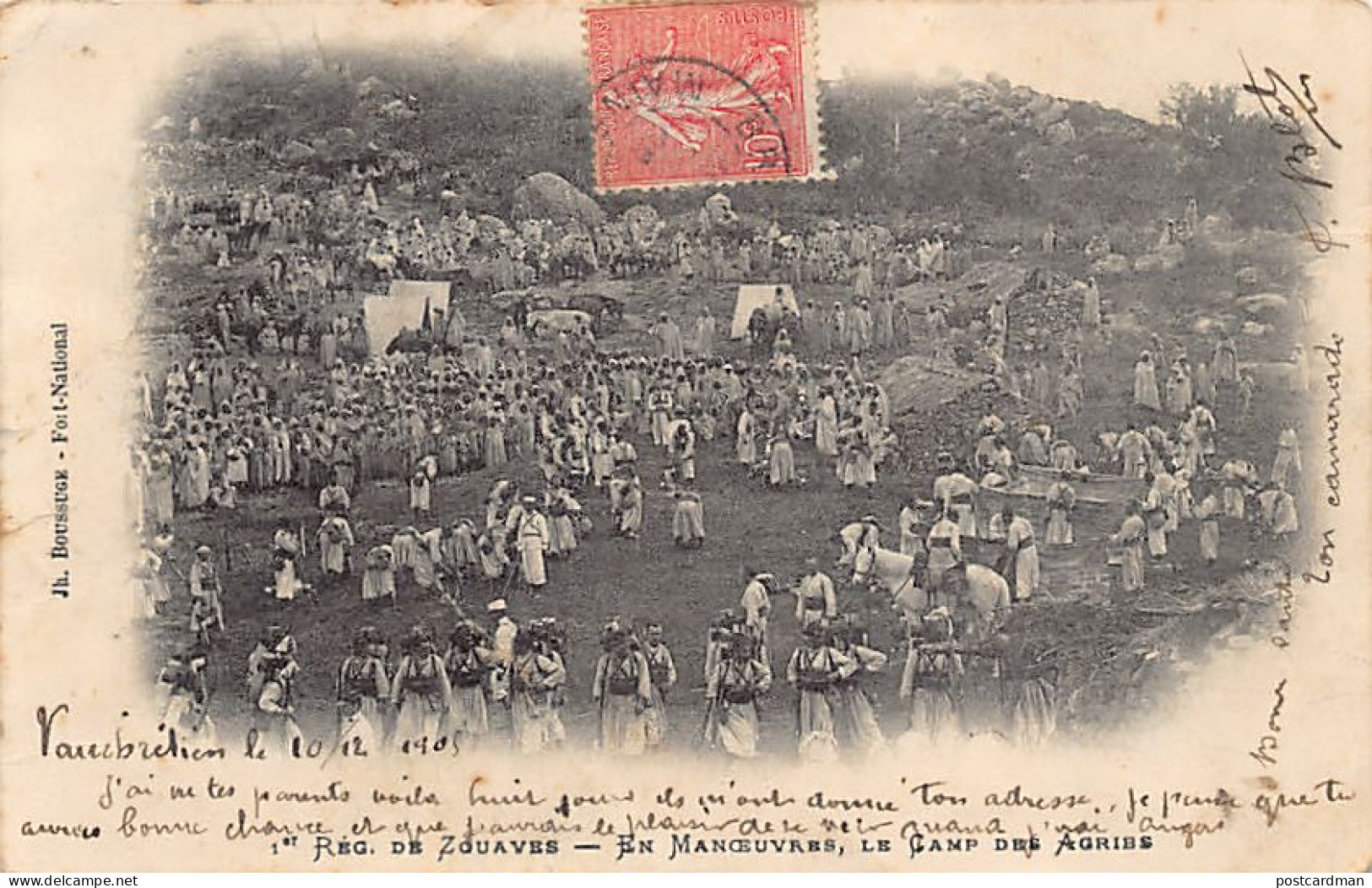 Algérie - Camp Des Agribs (Kabylie) - 1er Régiment De Zouaves - En Manœuvres - Ed. Jh. Boussuge  - Autres & Non Classés