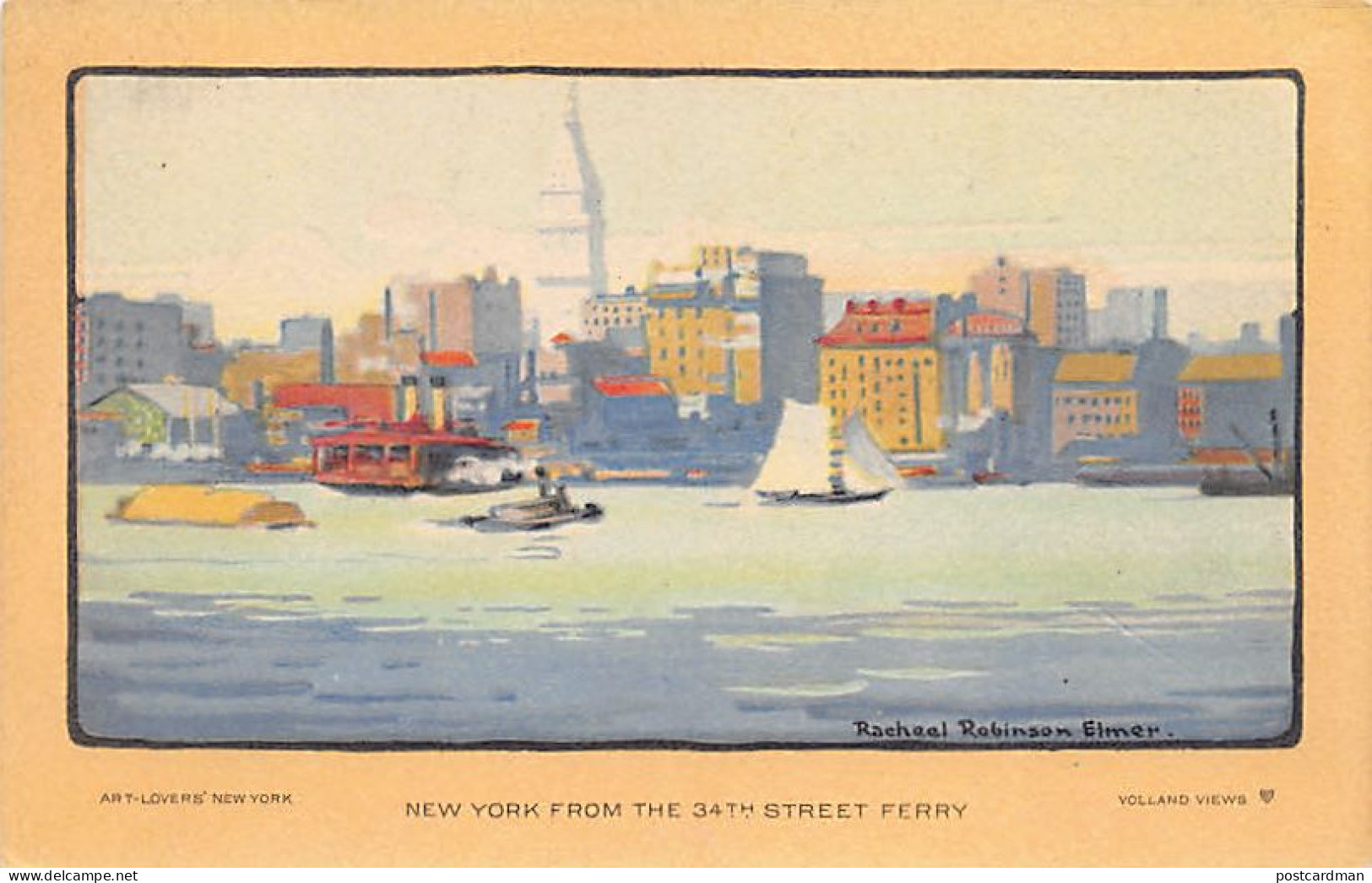 Usa - NEW YORK CITY - View From The 34th Street Ferry By Racheel Robinson Elmer - Publ. Art Lovers Volland Views - Manhattan