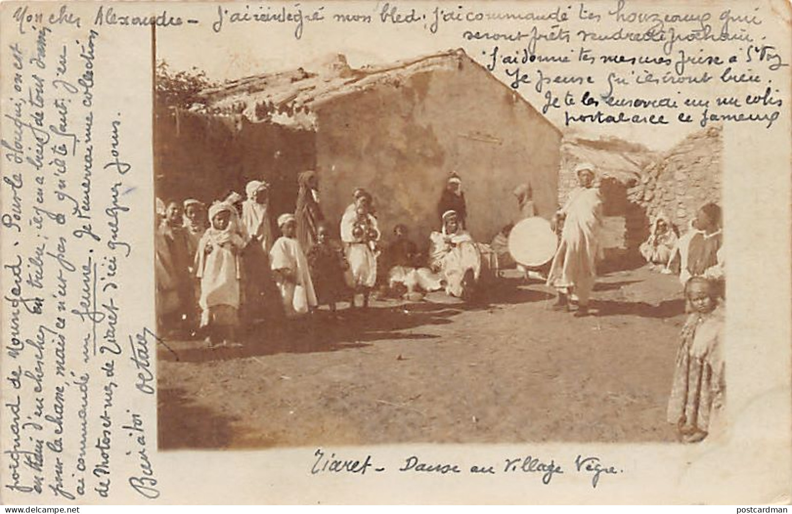 TIARET - Danse Au Village Nègre - CARTE PHOTO - Tiaret