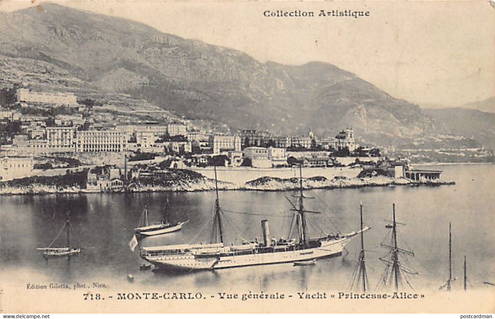 MONTE CARLO - Vue Générale - Yacht Princesse Alice - Ed. Giletta 718 - Andere & Zonder Classificatie