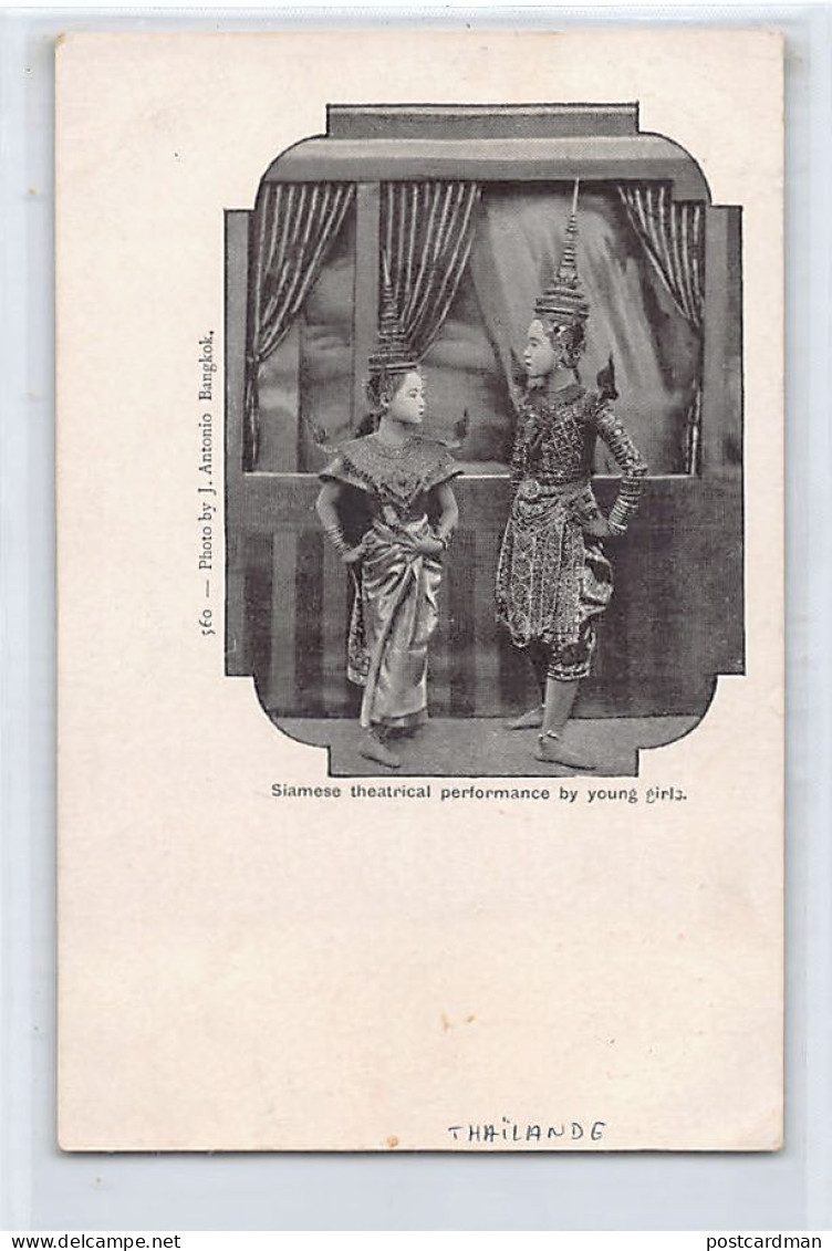 Thailand - Siamese Theatrical Performance By Young Girls - SEE SCANS FOR CONDITION - Publ. J. Antonio 560 - Thaïland