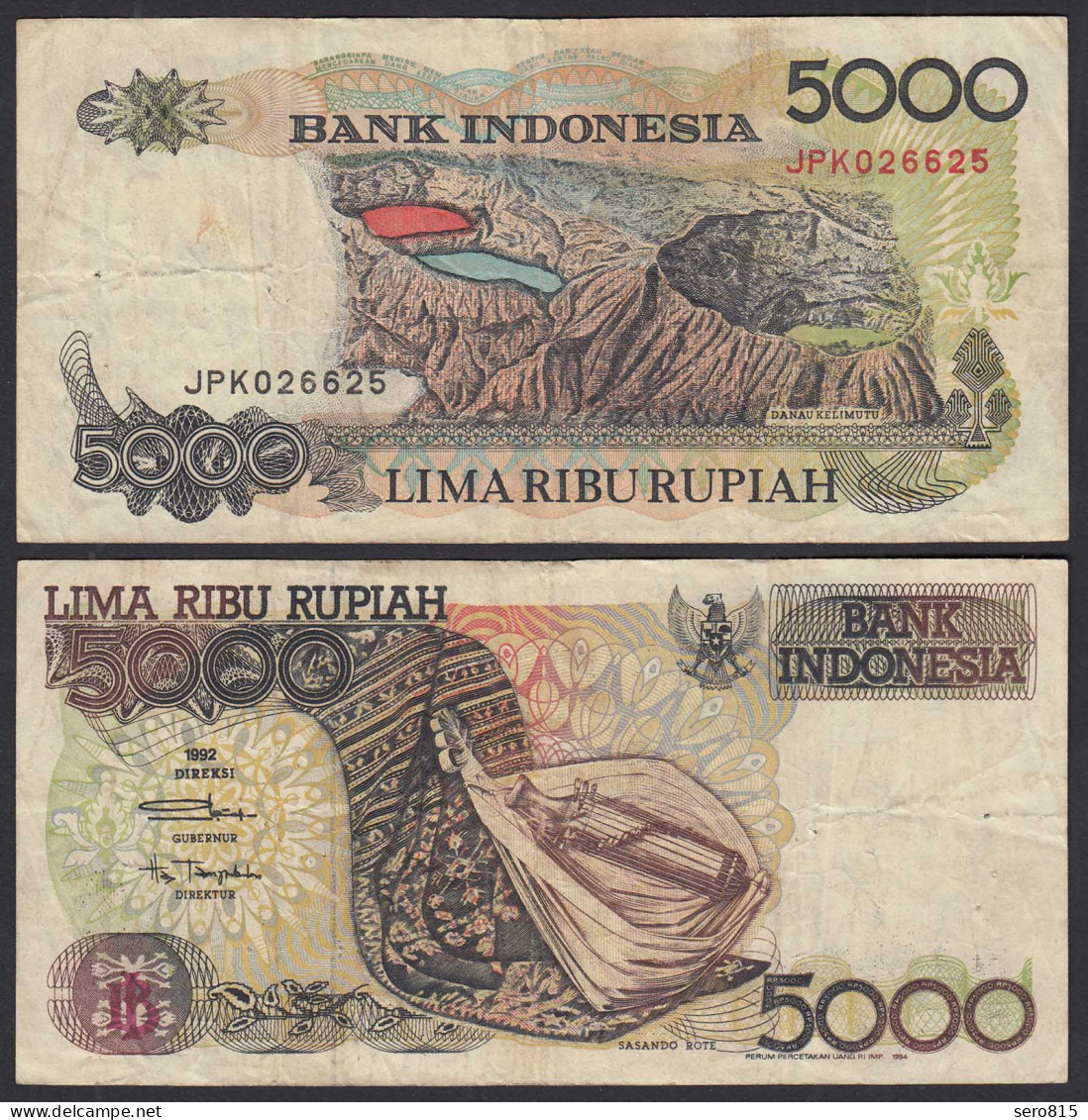 INDONESIEN - INDONESIA 5000 RUPIAH 1992/1994 Pick 130c - F (4)     (32108 - Autres - Asie