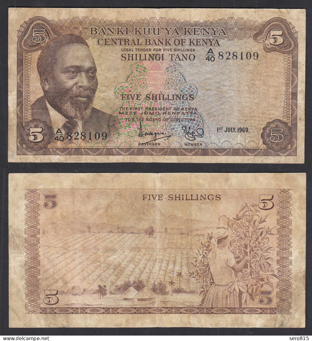 KENIA - KENYA 5 Shillings Banknote 1969 Pick 6a  VG (5)    (32043 - Altri – Africa