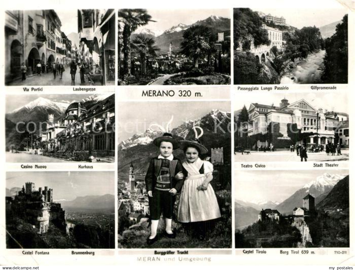 72984896 Meran Merano Laubengasse Kurhaus Brunnenberg Schloss Tracht Promenade T - Otros & Sin Clasificación