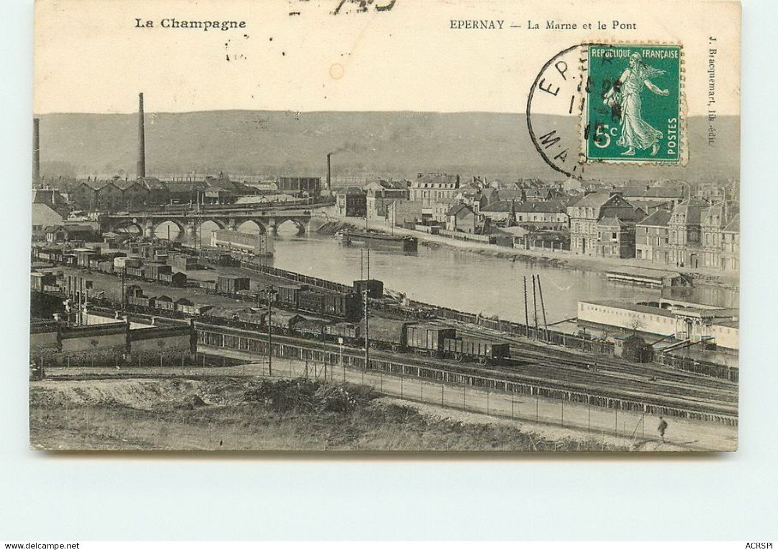 EPERNAY  La Marne Le Pont Et Le Chemin De Fer  TT 1413 - Epernay