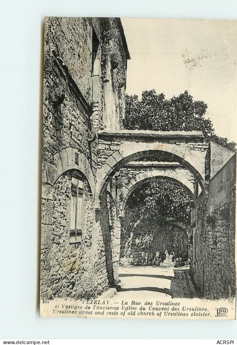 VEZELEY  Vezelay La Rue Des Ursulines  TT 1451 - Vezelay