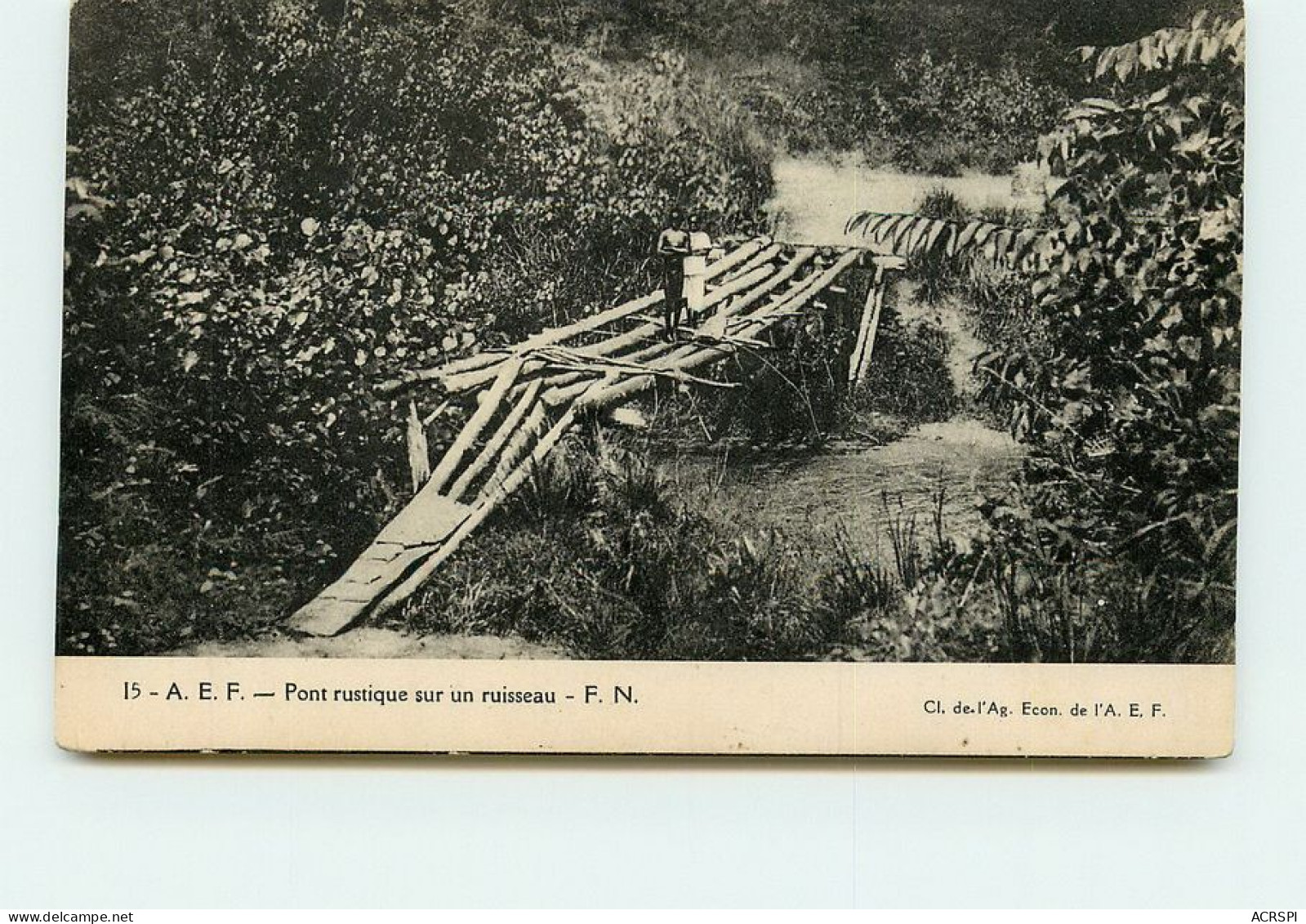 CONGO  A E F Pont Rustique Sur Un Ruisseau F.N  Cide L'ag Econ De L'AEF  TT 1430 - Congo Français