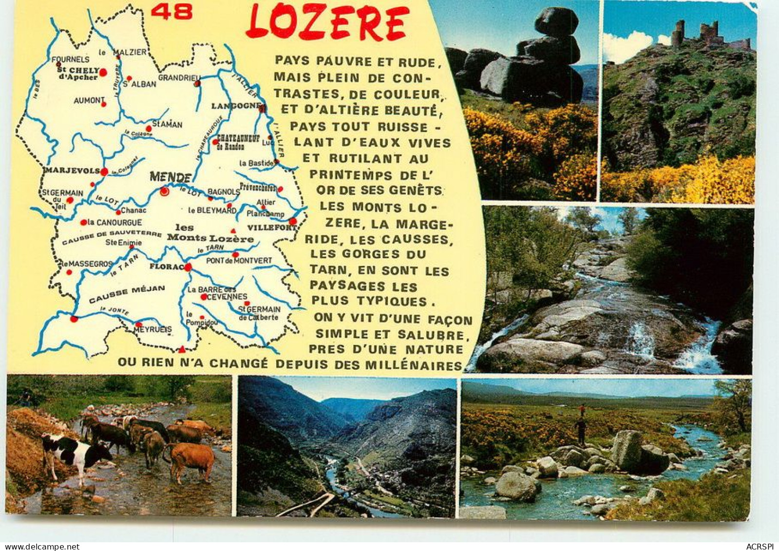 Carte Du Département De La Lozere  TT 1427 - Autres & Non Classés