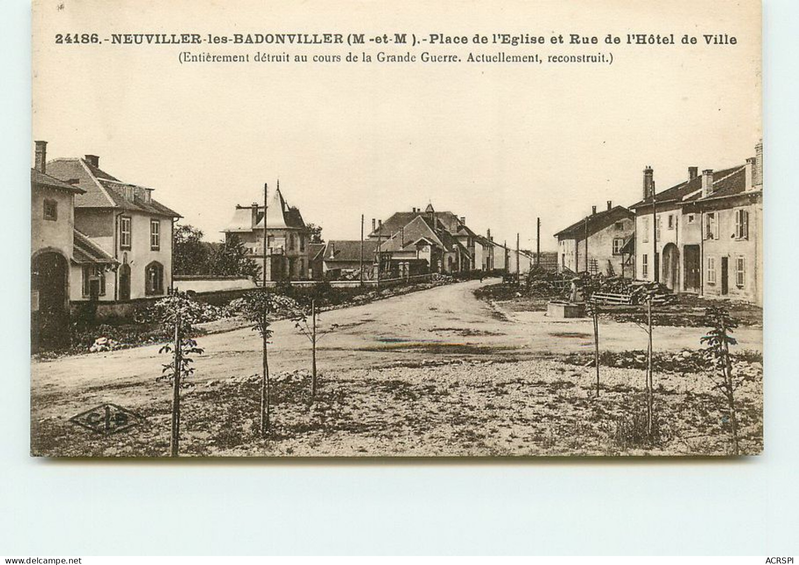 NEUVILLER LES BADONVILLER  Place De L'église Et Rue De L'hotel De Ville   TT 1478 - Autres & Non Classés