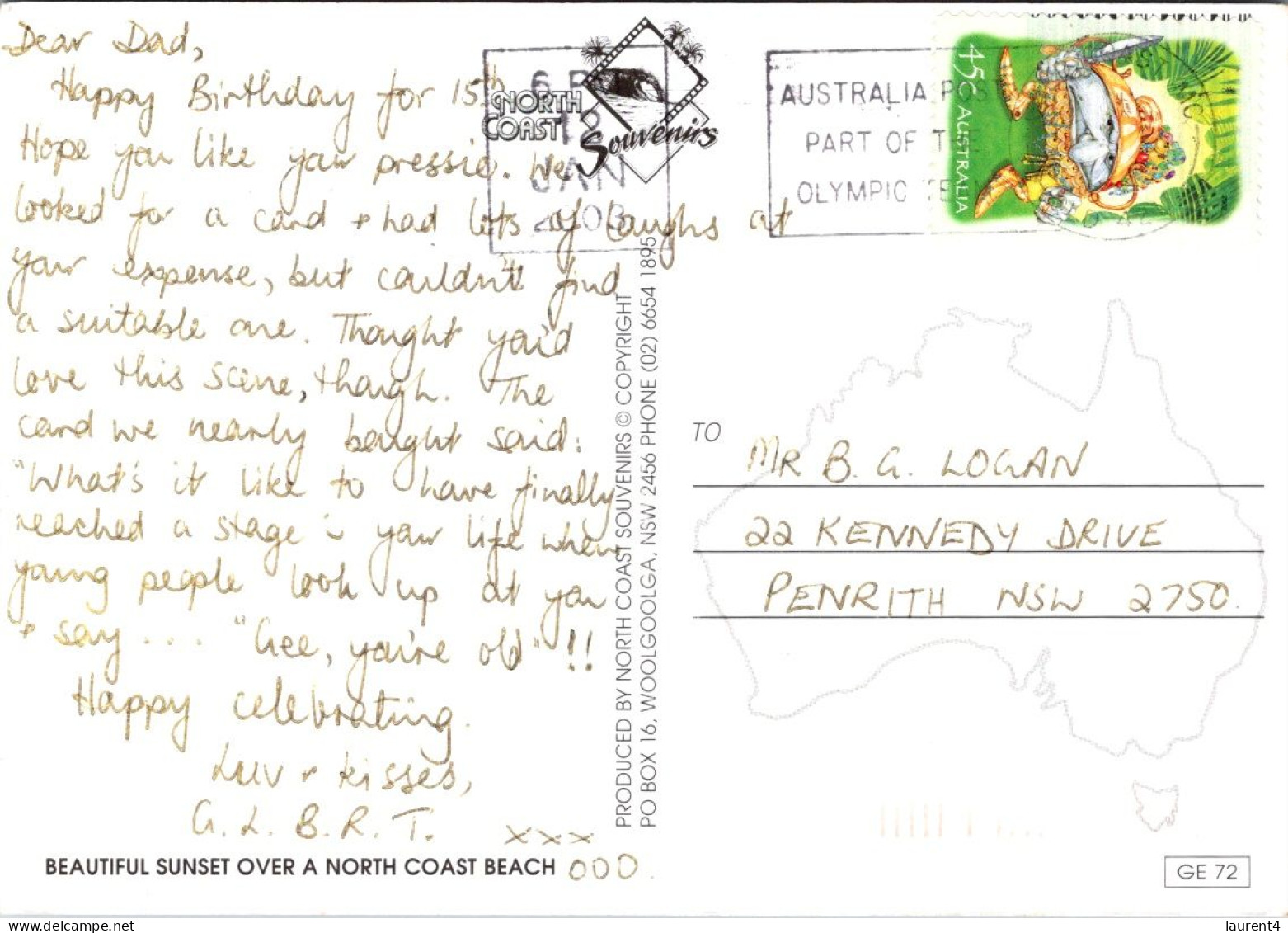 11-5-2024 (4 Z 41) Australia - NSW - Kingscliff Sunset (posted With "magic" Stamp) - Other & Unclassified