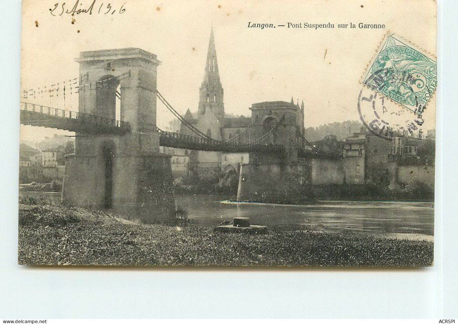 LANGON Le Pont Suspendu   TT 1485 - Langon